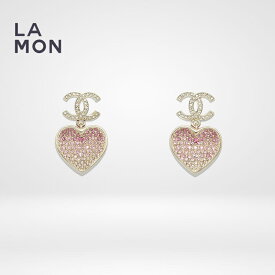 【新品】シャネル ピアス CHANEL EARRINGS ABA403 ココマーク メタル ストラス ハート ピアス GOLD/PINK ゴールド/ピンク系