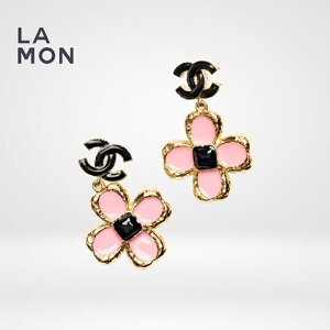 yVizVl sAX CO CHANEL EARRINGS ABC244 RR}[N ^ W sAX CO GOLD/PINK S[h/sNn