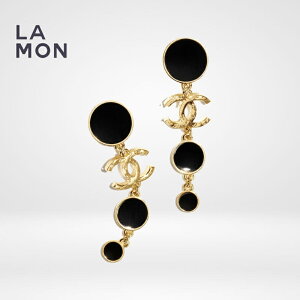 yVizVl sAX CO CHANEL EARRINGS ABC492 RR}[N ^ sAX CO GOLD/BLACK S[h/ubNn