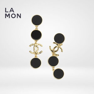 yVizVl sAX CO CHANEL EARRINGS ABC488 RR}[N ^ sAX CO GOLD/BLACK S[h/ubNn