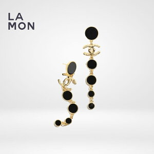 yVizVl sAX CO CHANEL EARRINGS ABC490 RR}[N ^ sAX CO GOLD/BLACK S[h/ubNn