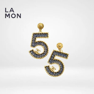 yVizVl sAX CO CHANEL EARRINGS ABC733 RR}[N ^ sAX CO GOLD/NAVY S[h/l[r[n