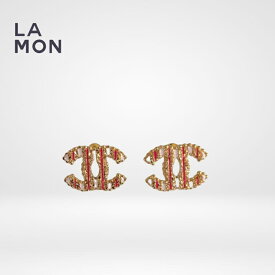 【新品】シャネル ピアス CHANEL EARRINGS ABC912 ココマーク メタル ピアス GOLD/PINK ゴールド/ピンク系