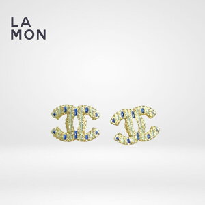 yVizVl sAX CO CHANEL EARRINGS ABC912 RR}[N ^ sAX CO GOLD/BLUE S[h/u[n