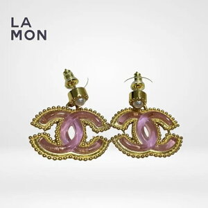 yVizVl sAX CO CHANEL EARRINGS ABD127 RR}[N ^ RX`[ p[ sAX CO GOLD/PINK S[h/sNn