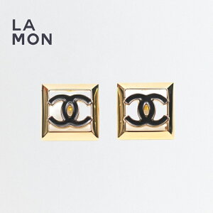 yVizVl sAX CO CHANEL EARRINGS ABD872 RR}[N ^ sAX CO GOLD/BLACK S[h/ubNn