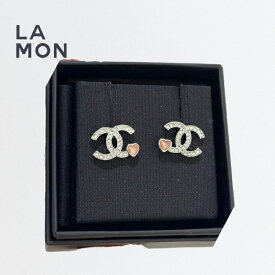 【新品】シャネル ピアス CHANEL EARRING ABF526 ココマーク メタル ストラス ハート ピアス PINK ピンク系