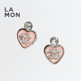 【新品】シャネル ピアス CHANEL EARRING ABF524 ココマーク メタル ストラス ハート ピアス PINK ピンク系