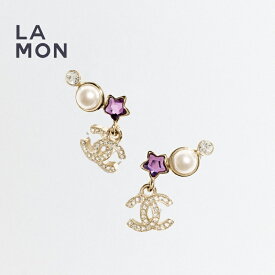 【新品】シャネル ピアス CHANEL EARRING ABF187 ココマーク メタル ストラス コスチューム パール スター ピアス GOLD/PINK ゴールド/ピンク系