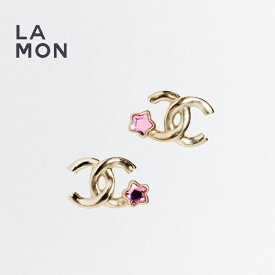 【新品】シャネル ピアス CHANEL EARRING ABF184 ココマーク メタル ストラス スター ピアス GOLD/PINK ゴールド/ピンク系