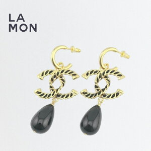yVizVl sAX CHANEL EARRING ABE746 RR}[N ^ RX`[ p[ sAX GOLD/BLACK S[h/ubNn
