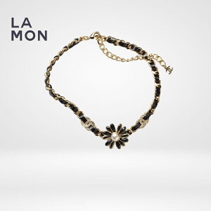 yVizVl lbNX CHANEL NECKLACE AB9664 RR}[N ^ U[ XgX RX`[ p[ `[J[ GOLD/BLACK S[h/ubNn