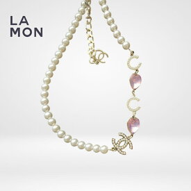 【新品】シャネル ネックレス CHANEL NECKLACE AB8710 ココマーク メタル ストラス コスチューム パール ネックレス GOLD/PINK ゴールド/ピンク系