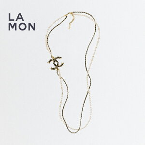 yVizVl lbNX CHANEL NECKLACE ABE721 RR}[N ^ XgX RX`[ p[ U[ lbNX GOLD/BLACK S[h/ubNn