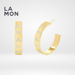 R[` sAX COACH CG138 Coach Pegged Hoop Earrings t[v sAX GOLD S[hn