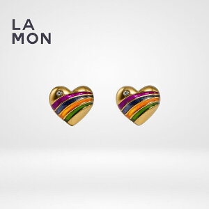 R[` sAX COACH C2005 Rainbow Heart Stud Earrings n[g sAX MULTI-COLOR }`J[