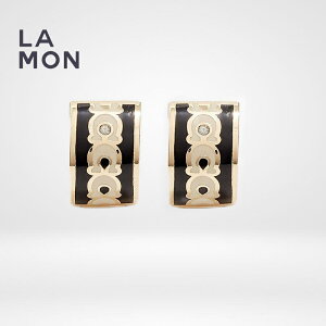 コーチ ピアス COACH C9362 Signature Enamel Hoop Earrings フープ ピアス Gold/BLACK ブラック系