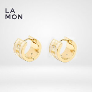 R[` sAX COACH C9362 Signature Enamel Hoop Earrings t[v sAX Gold/CHALK zCgn