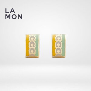 R[` sAX COACH C9362 Signature Enamel Hoop Earrings t[v sAX Gold/Green Multi O[n