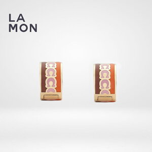 R[` sAX COACH C9362 Signature Enamel Hoop Earrings t[v sAX Gold/Orange Multi IWn