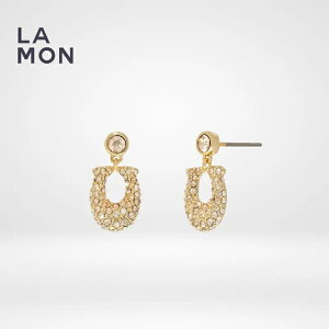 R[` sAX COACH CJ718 Signature Pav? Crystal Earrings sAX GOLD S[hn