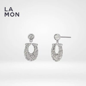 R[` sAX COACH CJ718 Signature Pav? Crystal Earrings sAX SILVER Vo[n