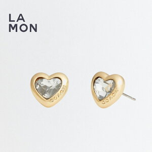 R[` sAX COACH 422733 Heart Stud Earrings n[g sAX GOLD S[hn