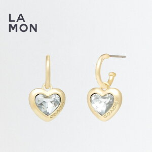 R[` sAX COACH CG188 Heart Huggie Earrings n[g sAX GOLD S[hn