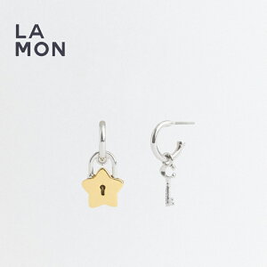 R[` sAX COACH CY096 Star Padlock and Key Mismatch Huggie Earring sAX SILVER/GOLD Vo[/S[hn