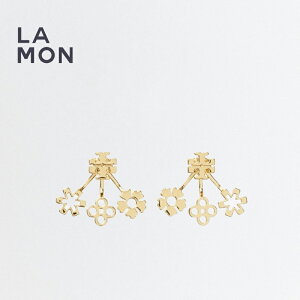 �g���[�o�[�` �s�A�X TORY BURCH 160178 720 KIRA CLOVER FRONT-BACK EARRING �L�� ���^�� �Ԃ̌` �s�A�X Gold �S�[���h�n