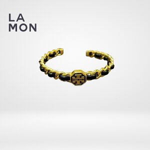 �g���[�o�[�` �u���X���b�g TORY BURCH 86272 500 Marion Woven Chain Cuff �u���X���b�g �S�[���h/�u���b�N Gold/Black