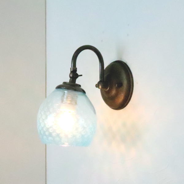 最大53％オフ！ 公式の店舗 照明 ブラケットランプ ブラケットライト ウォールランプ LED ウォールライト 壁付けライト 真鍮 Azzurro Glass Studio 壁掛け照明 fc-w004-dot-aqua-blue-no7 calleemason.com calleemason.com