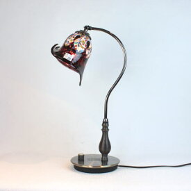 ベネチアングラスランプ 照明　テーブルランプ　卓上ランプ　イタリア製　fc-570ay-fantasy-calla-amethyst　真鍮