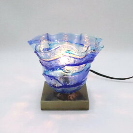 034-small-smerlate-sbruffo-blue-lightblue-sc ベネチアングラスランプ 照明　テーブルランプ　テーブルライト　卓上ランプ　イタリア製