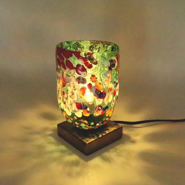034-silver-goto-green ベネチアングラスランプ 照明 テーブルランプ 