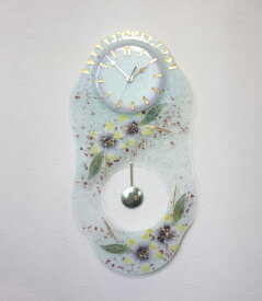 掛け時計　掛時計　振り子付きベネチアングラス　イタリア製　インテリア おしゃれ 掛け時計 お祝い 結婚祝い ギフト ベネチアンガラス　ヴェネチアンガラス