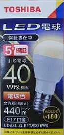 楽天市場 東芝 Led電球 Lda4l G E17 S 40wの通販