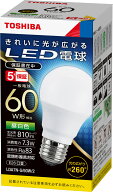 東芝　LDA7N-G/60W/2　昼白色　 10個入／1箱　E26口金 LED電球 全方向タイプ配光角260度　一般電球60W形…