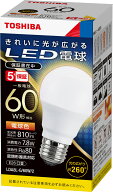 東芝　LDA8L-G/60W/2 電球色　 10個入／1箱　E26口金 LED電球 全方向タイプ配光角260度　一般電球60W形相…