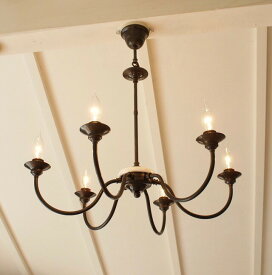 6 light chandelire (シックスライトシャンデリア) 6灯シャンデリア 真鍮 黒染め　送料無料