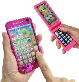 【おしゃべり!スマホ＆カメラ携帯セット ピンク】おもちゃ スマホ カメラ携帯 パネルを押すと光る しゃべる 音が鳴る