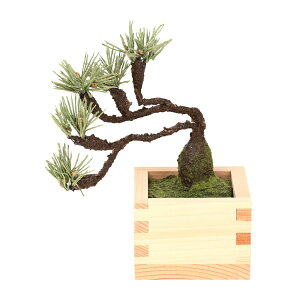 Rose7(ローズセブン) 手漉き和紙とひのき升を使用した 盆栽 (松 藤 銀杏 紅葉 蝋梅 桜) 全6種 人工観葉植物 造花 フェイクグリーン 和風 和室 インテリア 12cm