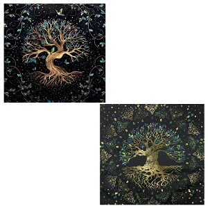 SESHIS タロット マット タペストリー ラグ タロットカード インテリア 占い 木 クロス