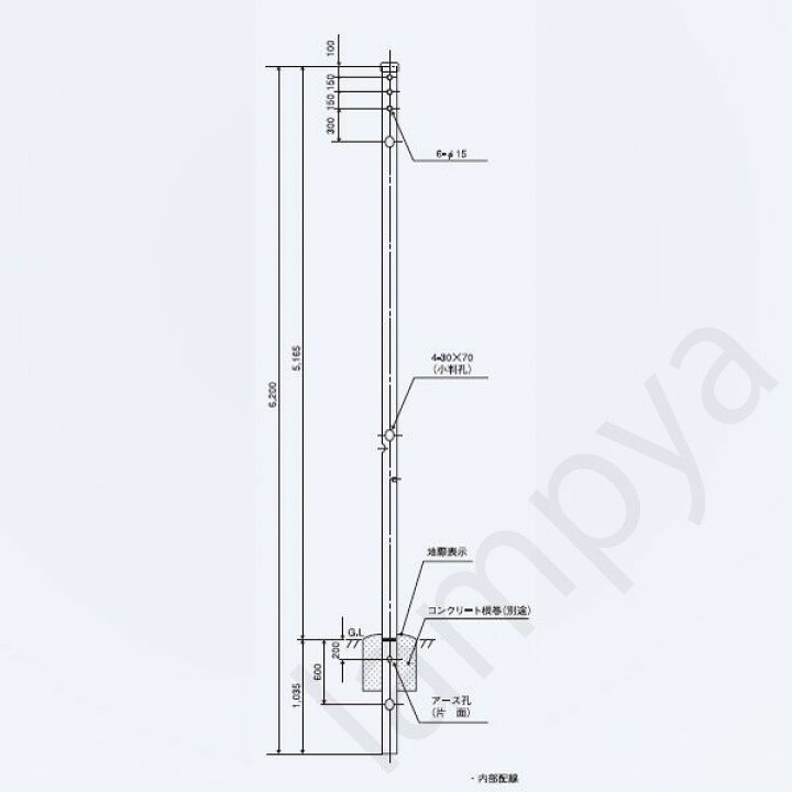 楽天市場 引込柱 全関n 1b型 日本ネットワークサポート 鋼管ポール らんぷや