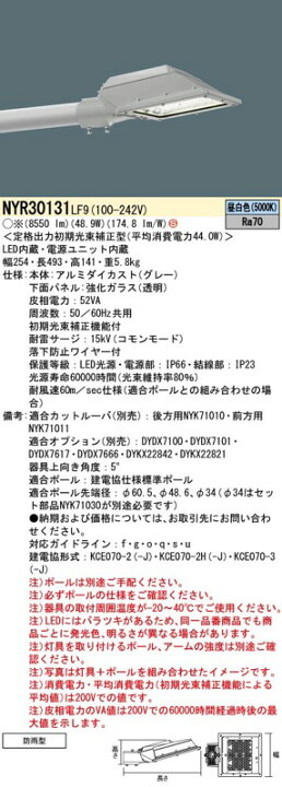 楽天市場】LED道路灯 NYR30131LF9（NYR30131 LF9）パナソニック : らんぷや
