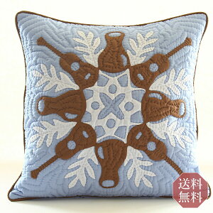 ハワイアンキルトクッションカバー ハワイアンキルト 手縫い クッションカバー ハワイアン ハワイ 【 ウクレレ ブルー 45X45cm】 ハワイアン 雑貨 インテリア