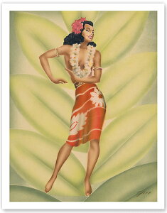 �n���C�A�� �|�X�^�[�@ �y�r���e�[�W�z�yGraceful Dancer, Hawaiian Hula Dancer�z�y��23×30cm�z�n���C�A���G�݁@�n���C�A�� �G�� �C���e���A