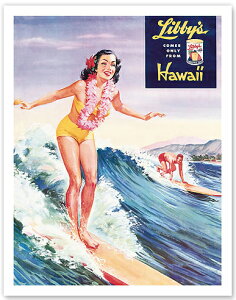 �n���C�A�� �|�X�^�[�@ �y�r���e�[�W�z�yLibby's Pineapple Juice�z�y��23×30cm�z�n���C�A���G�݁@�n���C�A�� �G�� �C���e���A