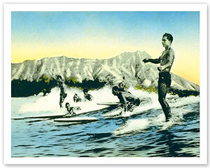 �n���C�A�� �|�X�^�[ �y�r���e�[�W�z�ySea Gods, Surf Riders at Waikiki,�z�y��23×30cm�z�n���C�A���G�݁@�n���C�A�� �G�� �C���e���A
