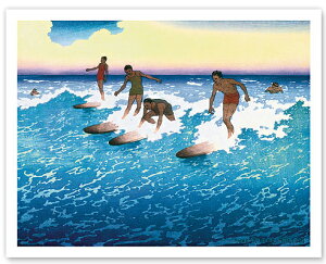 �n���C�A�� �|�X�^�[ �y�r���e�[�W�z�ySurf Riders Honolulu�z�y��23×30cm�z�n���C�A���G�݁@�n���C�A�� �G�� �C���e���A